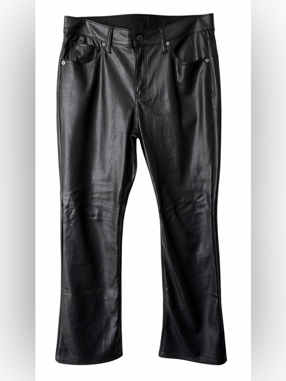 GAP Faux Leather Baby Boot Pants Black Mid Rise Size 31